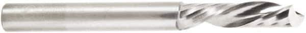 Amana Tool - 1/4" Cutting Diam x 1" Length of Cut, 1 Flute, Upcut Spiral Router Bit - Uncoated, Right Hand Cut, Solid Carbide, 2-1/2" OAL x 1/4" Shank Diam, 20° Helix Angle - Apex Tool & Supply