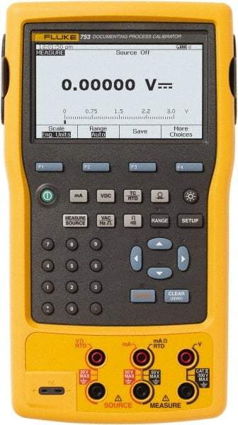 Fluke - 100 mA Measure, 22 mA Source, 10,000 Ohm, 50 kHz Calibrator - 300 VAC, 300 VDC, 3 Year Warranty - Apex Tool & Supply