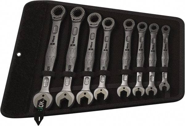 Wera - 8 Piece, 5/16" to 3/4", Combination Wrench Set - Inch Measurement Standard, Chrome Vanadium Finish, Comes in Canvas Tool Holster - Apex Tool & Supply