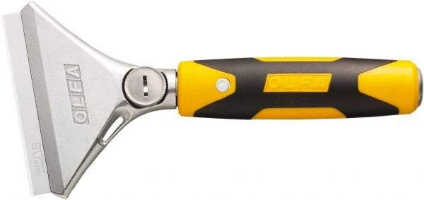 Olfa - Stiff Hardened Steel Straight Scraper - 100" Blade Width x 0.709" Blade Length, 8" Long Handle - Apex Tool & Supply