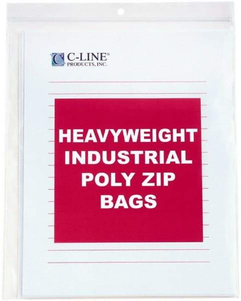 C-LINE - 1-1/2" Long x 14" Wide x 10-1/4" High, 0.004 mil Thick, Self Seal Antistatic Poly Bag - Clear, Heavyweight Grade - Apex Tool & Supply
