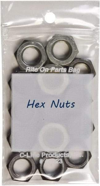 C-LINE - 4-7/8" Long x 6" Wide x 4-7/8" High, 0.002 mil Thick, Self Seal Antistatic Poly Bag - Clear & White - Apex Tool & Supply