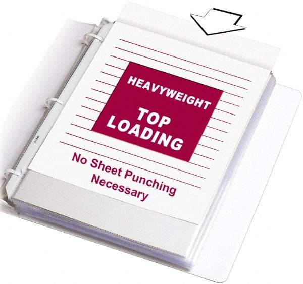 C-LINE - 100 Piece Clear Sheet Protectors-Ring Binder - 11.188" High x 9.172" Wide - Apex Tool & Supply