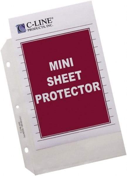 C-LINE - 50 Piece Clear Sheet Protectors-Envelopes - 8.719" High x 6-3/8" Wide - Apex Tool & Supply