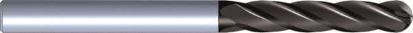 Kennametal - 1/2" Diam, 1-1/4" LOC, 4 Flute Solid Carbide Ball End Mill - TiAlN Finish, Single End, 3-1/2" OAL, 1/2" Shank Diam - Apex Tool & Supply
