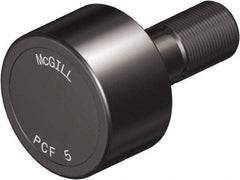 McGill - 5" Roller Diam x 2" Width, 1-1/4" Stud Diam x 2-3/4" Length, Plain Load Roller - Steel, 1-3/4" Thread Length, 1-1/4-12 Thread, 4-3/4" OAL, 14,300 Lb Dynamic Cap, 16,000 Lb Static Cap - Apex Tool & Supply