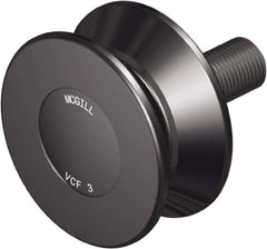McGill - 3-1/2" Roller Diam x 1-11/16" Width, 1-1/8" Stud Diam x 2" Length, V Guide Roller - Steel, 1-1/8" Thread Length, 7/8-14 Thread, 3.69" OAL, 3,490 Lb Dynamic Cap, 2,000 Lb Static Cap - Apex Tool & Supply