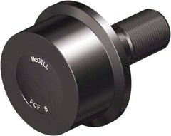 McGill - 1-1/2" Roller Diam x 1-3/16" Width, 5/8" Stud Diam x 1-1/2" Length, Flanged Load Roller - Steel, 3/4" Thread Length, 5/8-18 Thread, 2.69" OAL, 2,520 Lb Dynamic Cap, 1,370 Lb Static Cap - Apex Tool & Supply