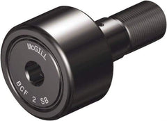 McGill - 1-1/8" Roller Diam x 5/8" Width, 7/16" Stud Diam x 1" Length, Sealed Self Lubricating Stud Cam Follower with Nonmetallic Bushing and Hex - Steel, 1/2" Thread Length, 7/16-20 Thread, 1.66" OAL - Apex Tool & Supply