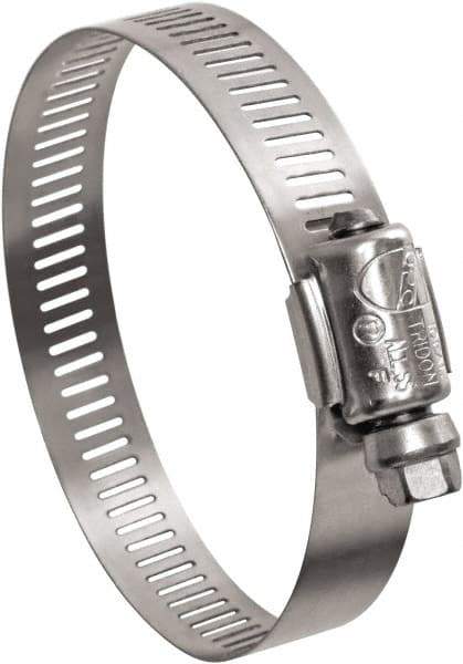IDEAL TRIDON - SAE Size 8, 7/16 to 1" Diam, Stainless Steel Worm Drive Clamp - 1/2" Wide, Material Grade 201, Series Contractor - Apex Tool & Supply