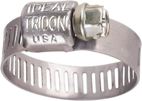 IDEAL TRIDON - SAE Size 6, 5/16 to 7/8" Diam, Stainless Steel Worm Drive Clamp - 5/16" Wide, Material Grade 301, Series Contractor - Apex Tool & Supply