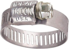 IDEAL TRIDON - SAE Size 4, 5/16 to 5/8" Diam, Stainless Steel Worm Drive Clamp - 5/16" Wide, Material Grade 301, Series Contractor - Apex Tool & Supply