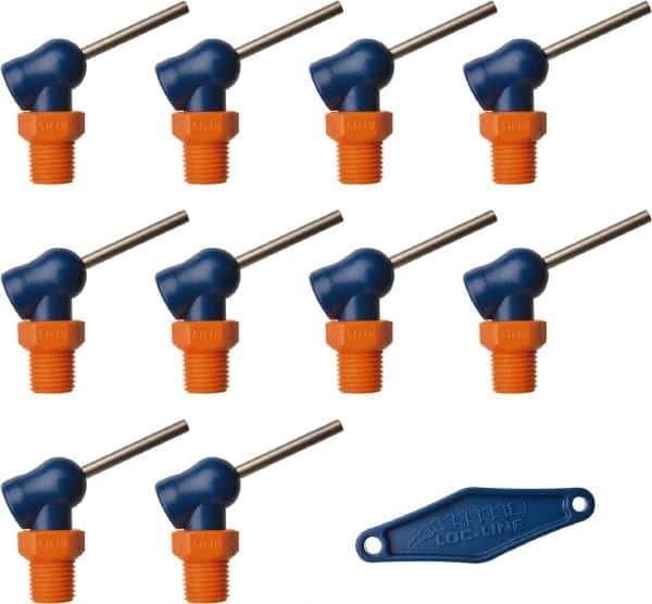 Loc-Line - 1/4" Hose Inside Diam x 1/16" Nozzle Diam, High-Pressure Coolant Hose Nozzle - NPT, for Use with Loc-Line Modular Hose System, 10 Pieces - Apex Tool & Supply