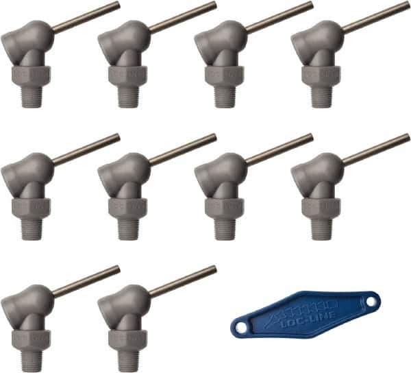 Loc-Line - 1/8" Hose Inside Diam, High-Pressure Coolant Hose Nozzle - NPT, for Use with Loc-Line Modular Hose System, 10 Pieces - Apex Tool & Supply