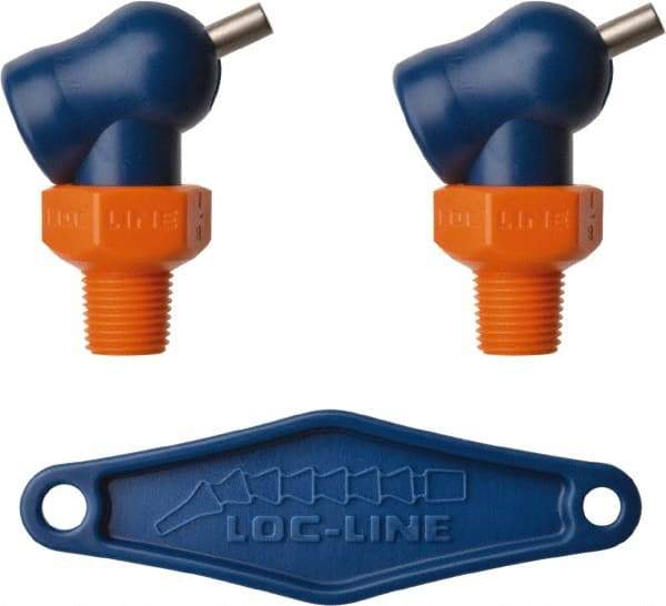 Loc-Line - 1/8" Hose Inside Diam, High-Pressure Coolant Hose Nozzle - NPT, for Use with Loc-Line Modular Hose System, 2 Pieces - Apex Tool & Supply