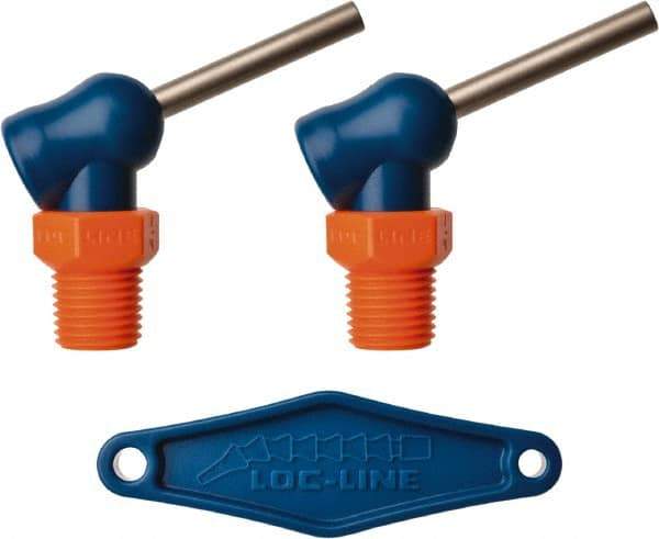 Loc-Line - 1/4" Hose Inside Diam x 5/32" Nozzle Diam, High-Pressure Coolant Hose Nozzle - NPT, for Use with Loc-Line Modular Hose System, 2 Pieces - Apex Tool & Supply