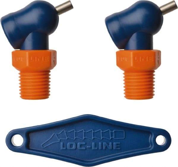 Loc-Line - 1/4" Hose Inside Diam, High-Pressure Coolant Hose Nozzle - NPT, for Use with Loc-Line Modular Hose System, 2 Pieces - Apex Tool & Supply