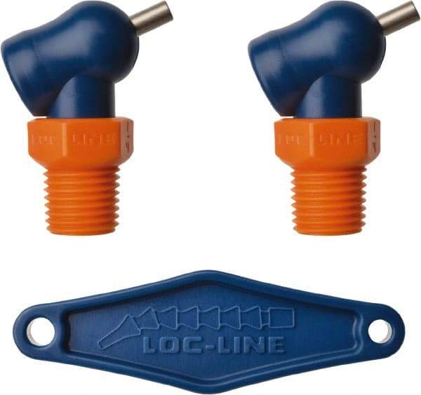 Loc-Line - 1/4" Hose Inside Diam x 1/16" Nozzle Diam, High-Pressure Coolant Hose Nozzle - NPT, for Use with Loc-Line Modular Hose System, 2 Pieces - Apex Tool & Supply