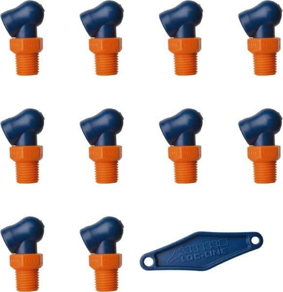 Loc-Line - 1/4" Hose Inside Diam x 5/32" Nozzle Diam, High-Pressure Coolant Hose Nozzle - NPT, for Use with Loc-Line Modular Hose System, 10 Pieces - Apex Tool & Supply