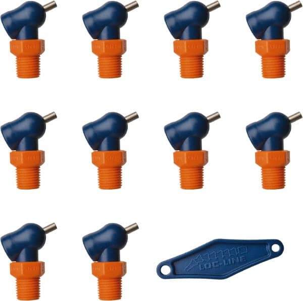 Loc-Line - 1/4" Hose Inside Diam, High-Pressure Coolant Hose Nozzle - NPT, for Use with Loc-Line Modular Hose System, 10 Pieces - Apex Tool & Supply