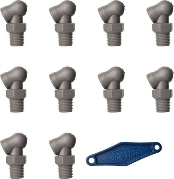 Loc-Line - 1/4" Hose Inside Diam x 5/32" Nozzle Diam, High-Pressure Coolant Hose Nozzle - NPT, for Use with Loc-Line Modular Hose System, 10 Pieces - Apex Tool & Supply