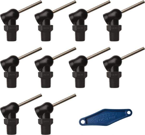 Loc-Line - 1/4" Hose Inside Diam, High-Pressure Coolant Hose Nozzle - NPT, for Use with Loc-Line Modular Hose System, 10 Pieces - Apex Tool & Supply