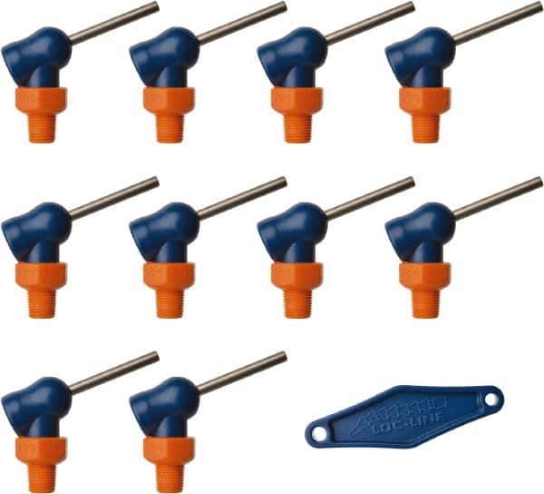 Loc-Line - 1/8" Hose Inside Diam, High-Pressure Coolant Hose Nozzle - NPT, for Use with Loc-Line Modular Hose System, 10 Pieces - Apex Tool & Supply