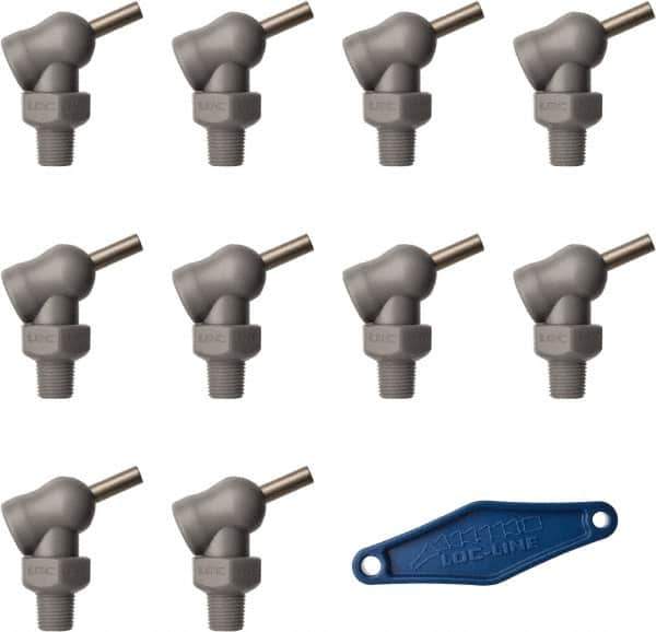 Loc-Line - 1/8" Hose Inside Diam x 5/32" Nozzle Diam, High-Pressure Coolant Hose Nozzle - NPT, for Use with Loc-Line Modular Hose System, 10 Pieces - Apex Tool & Supply