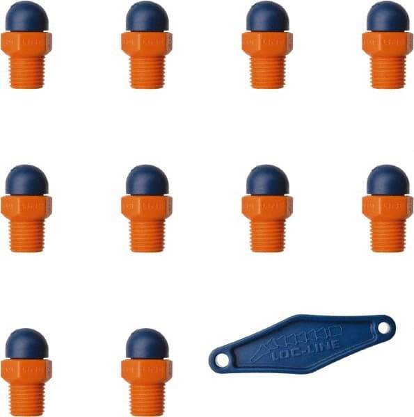 Loc-Line - 1/4" Hose Inside Diam x 1/16" Nozzle Diam, High-Pressure Coolant Hose Nozzle - NPT, for Use with Loc-Line Modular Hose System, 10 Pieces - Apex Tool & Supply