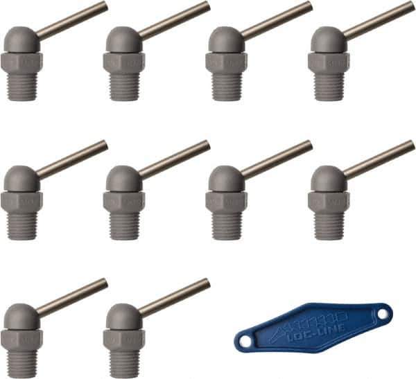 Loc-Line - 1/4" Hose Inside Diam x 5/32" Nozzle Diam, High-Pressure Coolant Hose Nozzle - NPT, for Use with Loc-Line Modular Hose System, 10 Pieces - Apex Tool & Supply