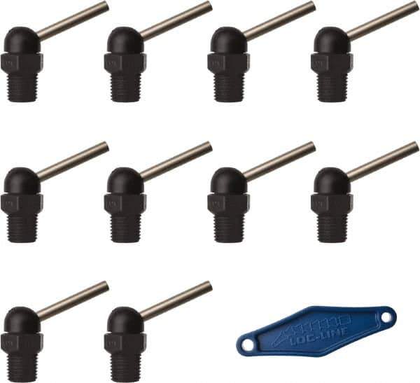 Loc-Line - 1/4" Hose Inside Diam x 5/32" Nozzle Diam, High-Pressure Coolant Hose Nozzle - NPT, for Use with Loc-Line Modular Hose System, 10 Pieces - Apex Tool & Supply