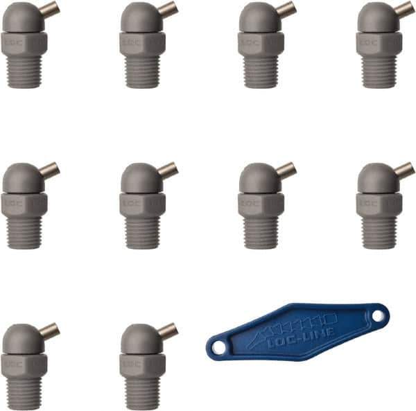 Loc-Line - 1/4" Hose Inside Diam x 5/32" Nozzle Diam, High-Pressure Coolant Hose Nozzle - NPT, for Use with Loc-Line Modular Hose System, 10 Pieces - Apex Tool & Supply