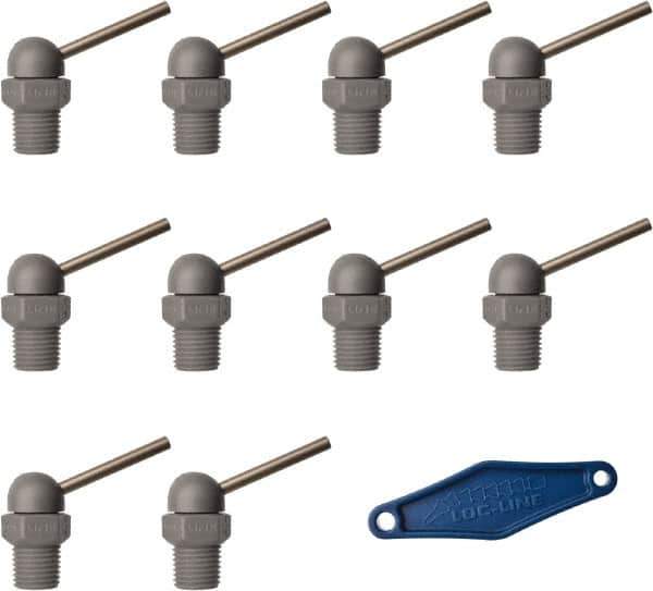 Loc-Line - 1/4" Hose Inside Diam, High-Pressure Coolant Hose Nozzle - NPT, for Use with Loc-Line Modular Hose System, 10 Pieces - Apex Tool & Supply