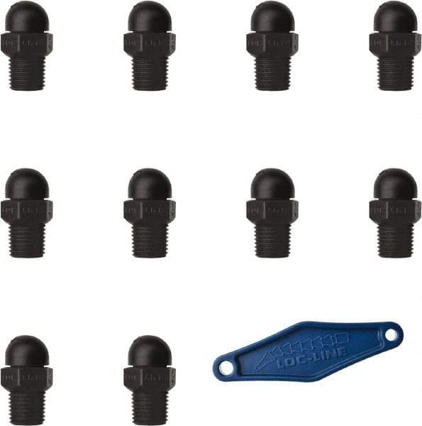 Loc-Line - 1/4" Hose Inside Diam, High-Pressure Coolant Hose Nozzle - NPT, for Use with Loc-Line Modular Hose System, 10 Pieces - Apex Tool & Supply
