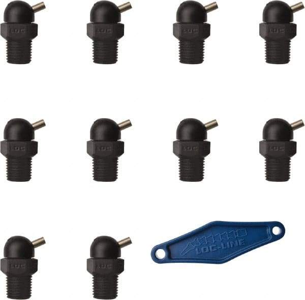 Loc-Line - 1/4" Hose Inside Diam, High-Pressure Coolant Hose Nozzle - NPT, for Use with Loc-Line Modular Hose System, 10 Pieces - Apex Tool & Supply