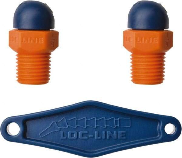 Loc-Line - 1/4" Hose Inside Diam x 5/32" Nozzle Diam, High-Pressure Coolant Hose Nozzle - NPT, for Use with Loc-Line Modular Hose System, 2 Pieces - Apex Tool & Supply