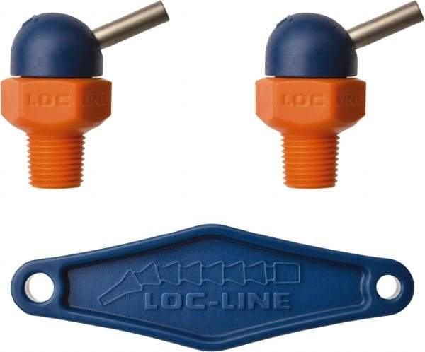 Loc-Line - 1/8" Hose Inside Diam, High-Pressure Coolant Hose Nozzle - NPT, for Use with Loc-Line Modular Hose System, 2 Pieces - Apex Tool & Supply