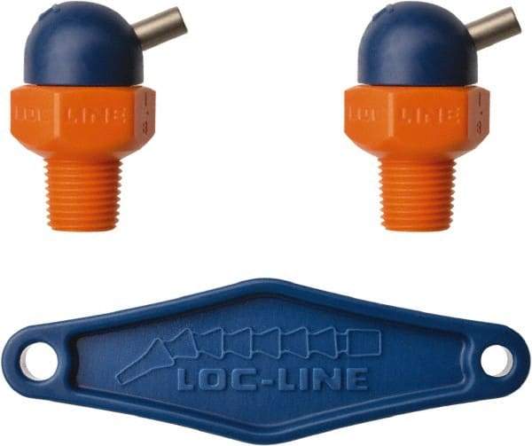Loc-Line - 1/8" Hose Inside Diam, High-Pressure Coolant Hose Nozzle - NPT, for Use with Loc-Line Modular Hose System, 2 Pieces - Apex Tool & Supply
