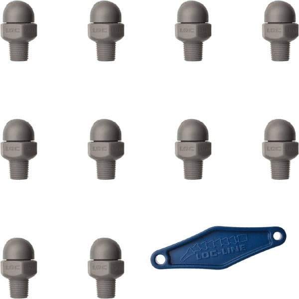 Loc-Line - 1/8" Hose Inside Diam, High-Pressure Coolant Hose Nozzle - NPT, for Use with Loc-Line Modular Hose System, 10 Pieces - Apex Tool & Supply