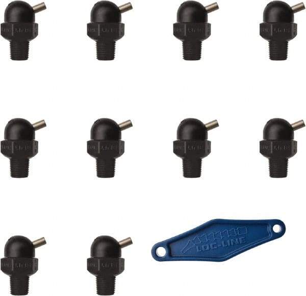 Loc-Line - 1/8" Hose Inside Diam, High-Pressure Coolant Hose Nozzle - NPT, for Use with Loc-Line Modular Hose System, 10 Pieces - Apex Tool & Supply