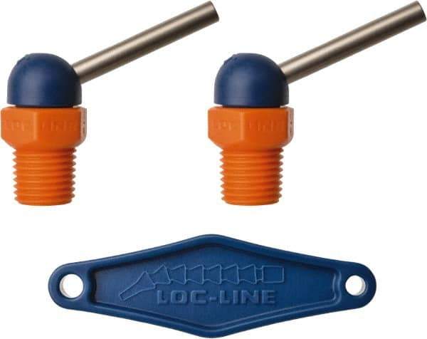Loc-Line - 1/4" Hose Inside Diam x 5/32" Nozzle Diam, High-Pressure Coolant Hose Nozzle - NPT, for Use with Loc-Line Modular Hose System, 2 Pieces - Apex Tool & Supply