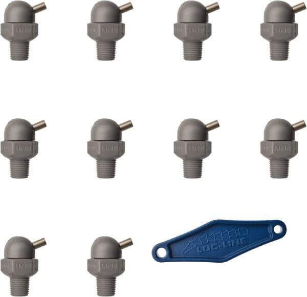 Loc-Line - 1/8" Hose Inside Diam, High-Pressure Coolant Hose Nozzle - NPT, for Use with Loc-Line Modular Hose System, 10 Pieces - Apex Tool & Supply
