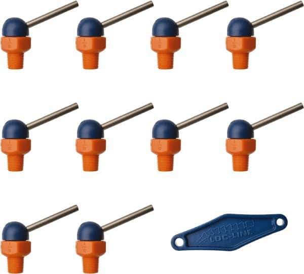 Loc-Line - 1/8" Hose Inside Diam, High-Pressure Coolant Hose Nozzle - NPT, for Use with Loc-Line Modular Hose System, 10 Pieces - Apex Tool & Supply