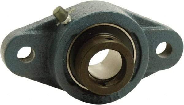 Tritan - 1-1/4" ID, 6.34" OAL x 2.01" OAH 2-Bolt Flange - 3,440 Lb Static Cap, 5,778 Lb Dyn Cap, 5.12" Btw Mnt Hole Ctrs, 0.74" Base-to-Ctr Ht, Cast Iron/Steel - Apex Tool & Supply