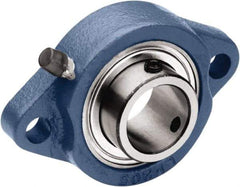Tritan - 5/8" ID, 3.19" OAL x 1" OAH 2-Bolt Flange - 1,034 Lb Static Cap, 2,158 Lb Dyn Cap, 2-1/2" Btw Mnt Hole Ctrs, 0.37" Base-to-Ctr Ht, Cast Iron/Steel - Apex Tool & Supply