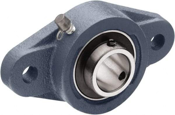 Tritan - 1-1/4" ID, 5.83" OAL x 1.58" OAH 2-Bolt Flange - 2,540 Lb Static Cap, 4,384 Lb Dyn Cap, 4.61" Btw Mnt Hole Ctrs, 0.71" Base-to-Ctr Ht, Cast Iron/Steel - Apex Tool & Supply