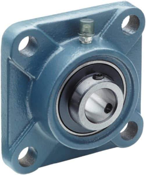 Tritan - 20mm ID, 86mm OAL x 33.3mm OAH 4-Bolt Flange - 1,495 Lb Static Cap, 2,878 Lb Dyn Cap, 2.52" Btw Mnt Hole Ctrs, 15mm Base-to-Ctr Ht, Cast Iron/Steel - Apex Tool & Supply