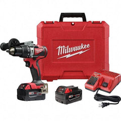 Milwaukee Tool - 18 Volt 1/2" Metal Ratcheting Chuck Cordless Hammer Drill - 0 to 28,800 BPM, 0 to 1,800 RPM, Reversible - Apex Tool & Supply