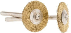 Dremel - 3/4" OD, 1/8" Shank Diam, Straight Filament Brass Wheel Brush - 1/16" Face Width, 3/4" Trim Length, 15,000 RPM - Apex Tool & Supply