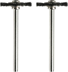 Dremel - 3/4" OD, 1/8" Shank Diam, Straight Filament Nylon Wheel Brush - 1/16" Face Width, 3/4" Trim Length, 15,000 RPM - Apex Tool & Supply